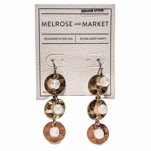 Nordstrom Melrose And Market Gold Tone Disk Drop Earrings - Picture 2 of 2